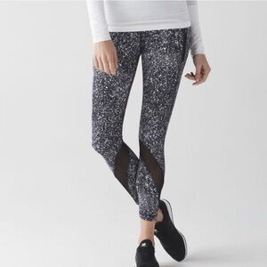 Lululemon Athletica Black and White Speckled Leggings
